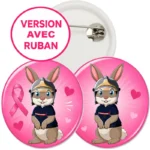 Badge Pompélo Octobre Rose pour sapeurs pompiers