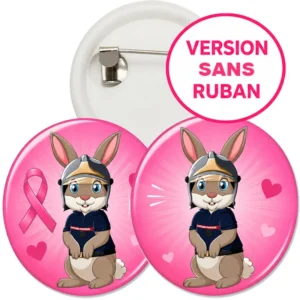 Badge Pompélo Octobre Rose pour sapeurs pompiers
