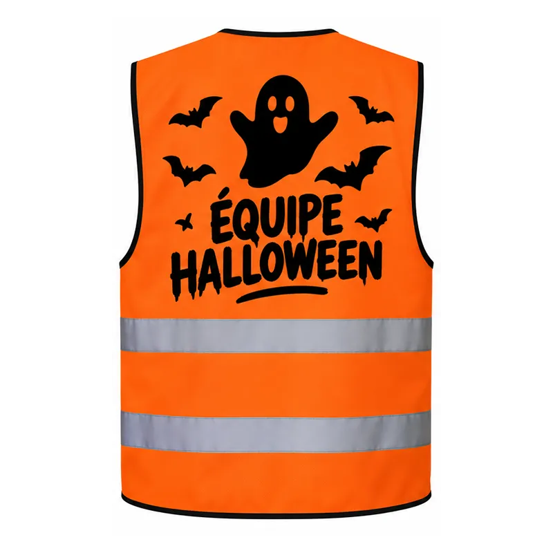 Gilets orange Team Halloween Gilet Haute visibilité Pompiers Halloween