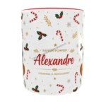 Mug de Noël pour pompiers avec bonhomme de pain, d'épice portant un casque F1 de pompiers