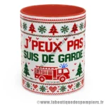 Mug de Noël sur le thème des sapeurs pompiers. Type pull moche de noël