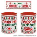 Mug de Noël sur le thème des sapeurs pompiers. Type pull moche de noël
