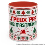 Mug de Noël sur le thème des sapeurs pompiers. Type pull moche de noël