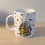 Mug de Noël pour pompiers avec casque F1 et sucre d'orge