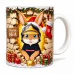 Mug lapin pompier Pompélo à offrir à Noël.