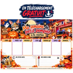 Semainier pompiers sur le thème d'Halloween