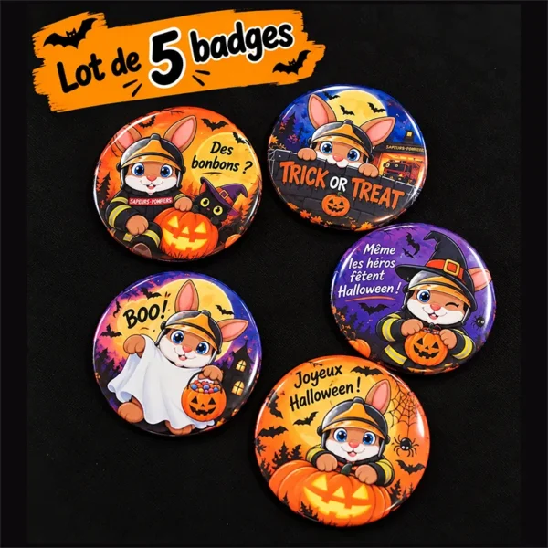 badges sur le thème d'halloween pompeirs