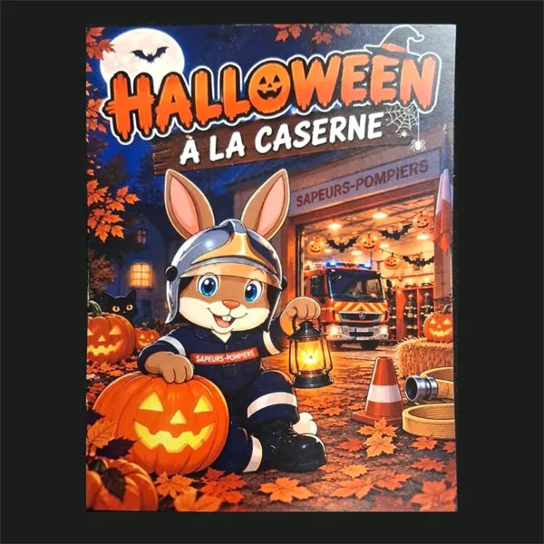 Lot cartes postales Halloween pompiers pour caserne