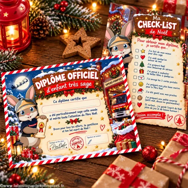 Découvrez notre kit de noël personnalisé sur le thème des pompiers.