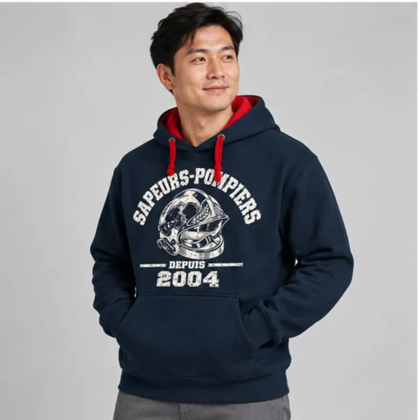 sweat shirt capuche pompiers date engagement