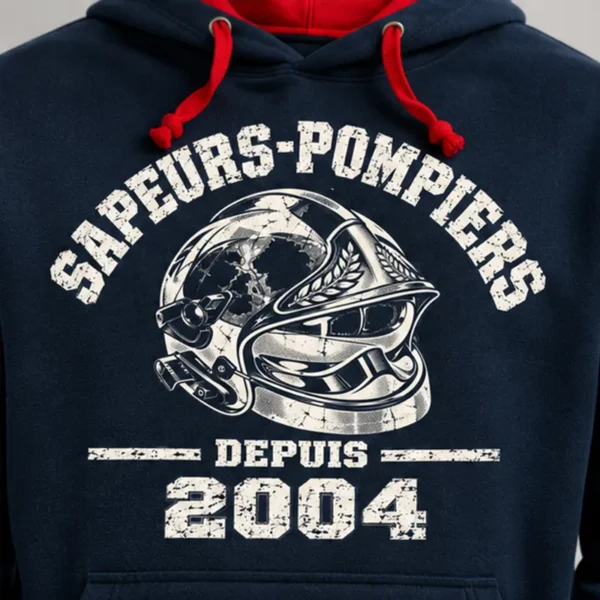sweat shirt capuche pompiers date engagement