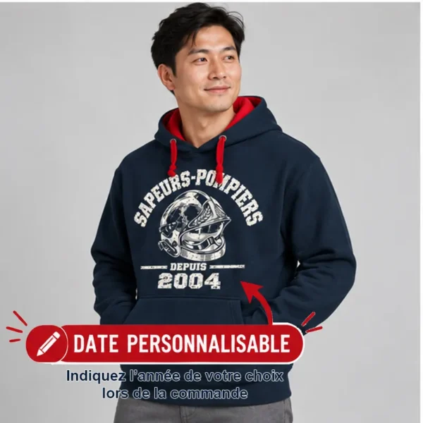 sweat shirt capuche pompiers date engagement